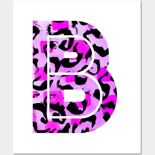 Abstract Letter B Watercolour Leopard Print Alphabet Posters and Art